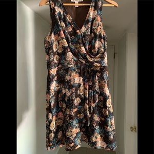 Brown, floral dress